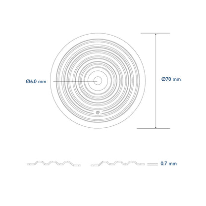 DVP-EF7007N5 Drukverdeelplaat – Aluzinc – Ø 70 mm