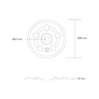 DVP-EF-5010N drukverdeelplaat - Aluzinc - Ø 50 mm