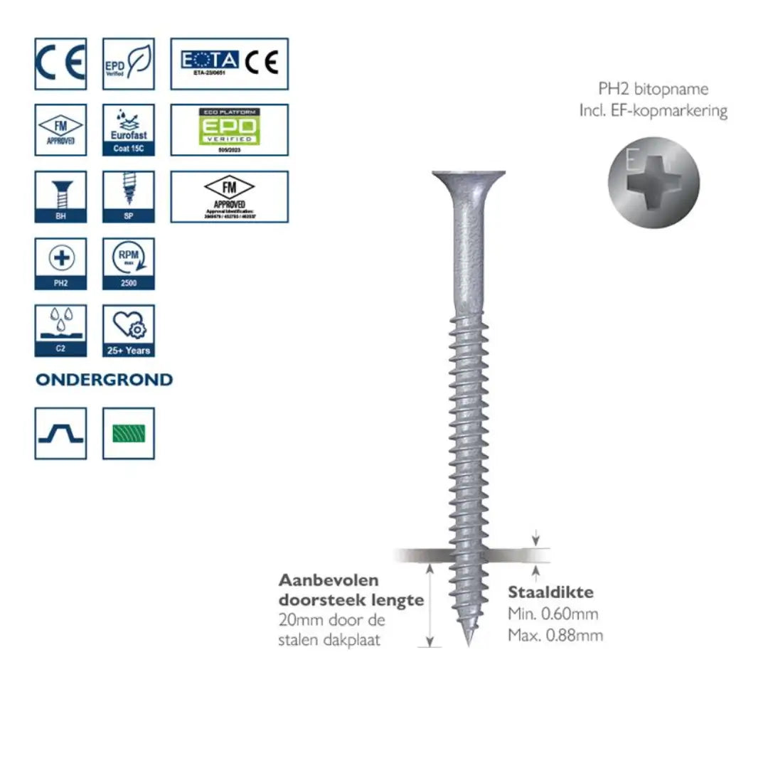 EDS-S schroef Ø4,8 mm – verzinkt