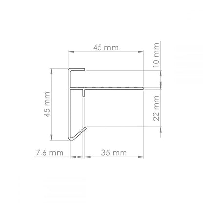Aluminium daktrim 2,5 meter