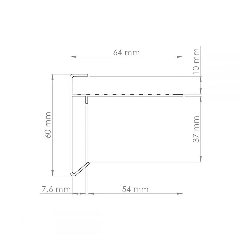 Aluminium daktrim 2,5 meter